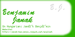 benjamin janak business card